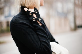 Asymmetrical knit black skirt chic wish turtleneck sweater david lerner ny minimalist blogger winter street style // Charleston Fashion Blogger Dannon Like The Yogurt