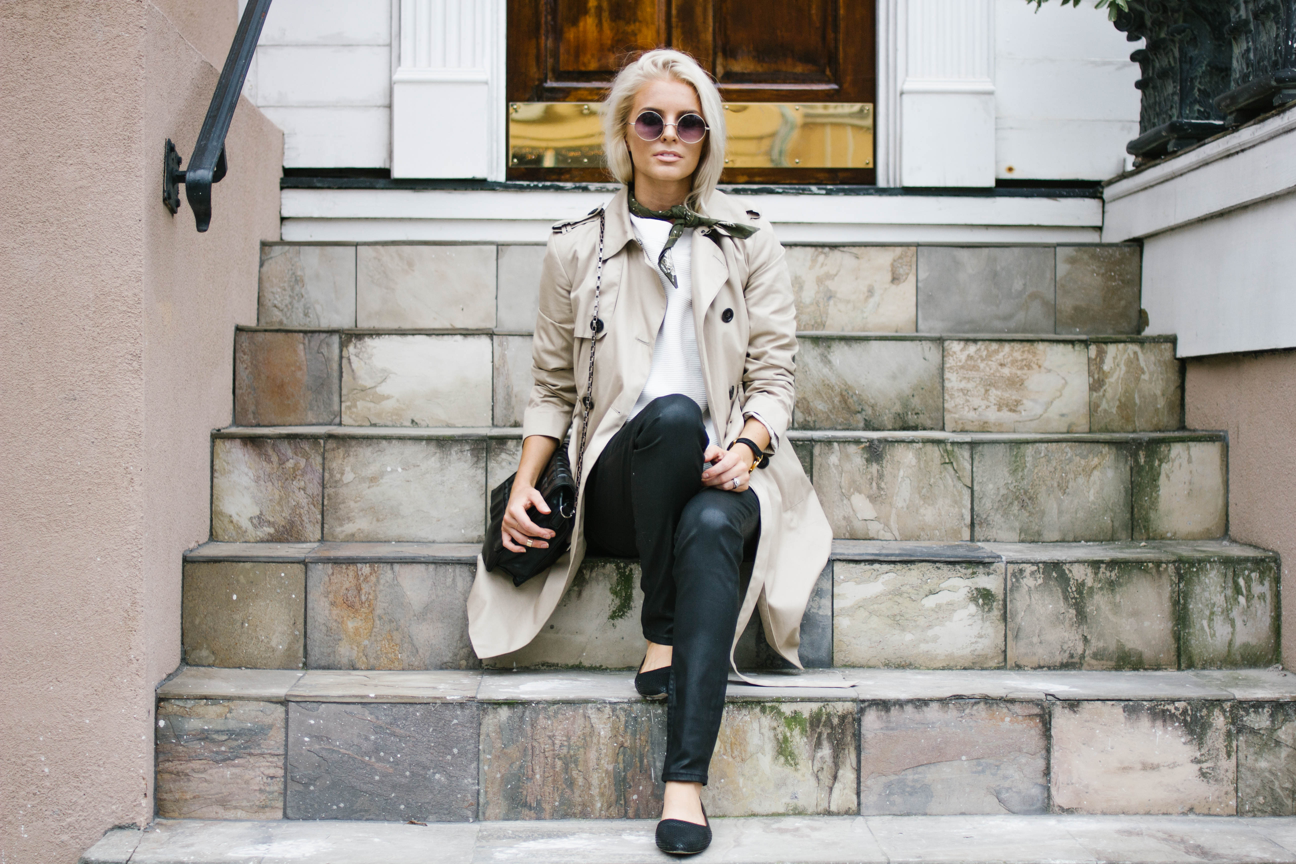 Bandanas and Trench Coats Fall 2015 Trends // Charleston Fashion Blogger Dannon, Like The Yogurt