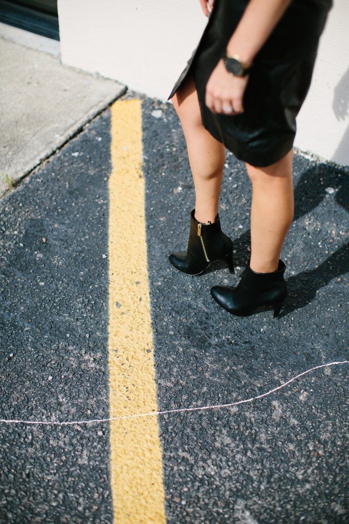 Sheer Edge leather skirt ankle boots // Charleston Fashion Blogger Dannon, Like The Yogurt
