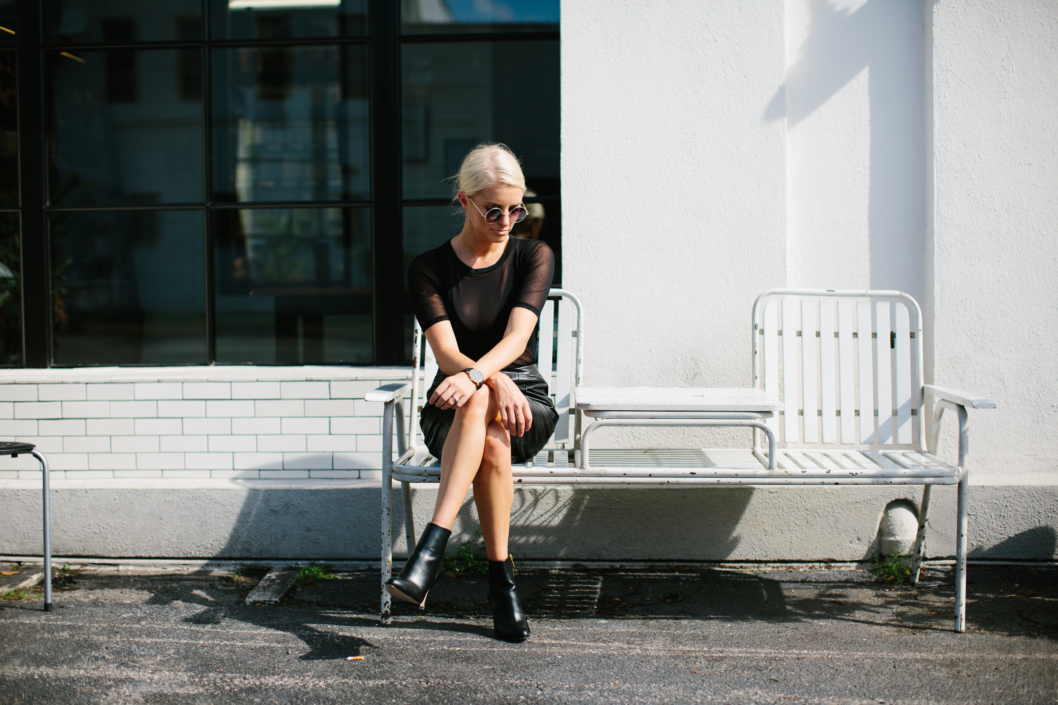 Sheer Edge leather skirt ankle boots // Charleston Fashion Blogger Dannon, Like The Yogurt