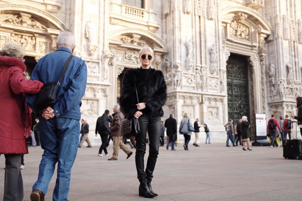 Italian Leather and Fur Milan Italy Fall 2015 street style // Charleston Fashion Blogger Dannon Like The Yogurt