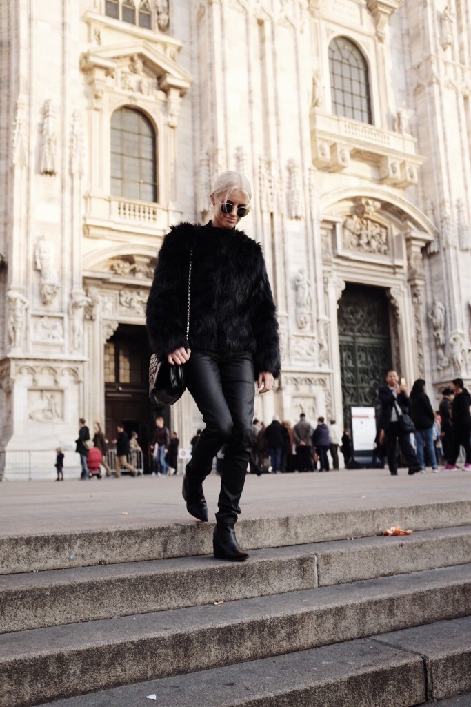 Italian Leather and Fur Milan Italy Fall 2015 street style // Charleston Fashion Blogger Dannon Like The Yogurt