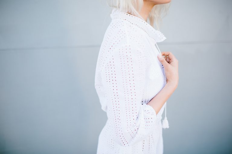 Everything But Water Rachel Zoe White Capsule Collection eyelet cover-up romper // Charleston Fashion Blogger Dannon Like The Yogurt