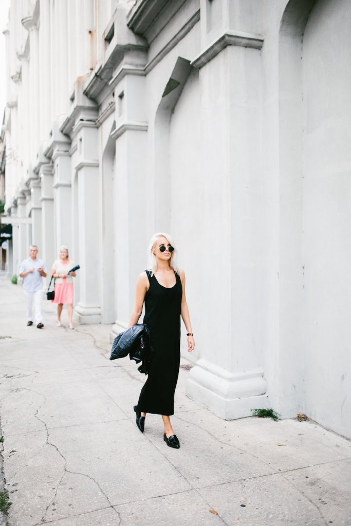 Midi Lengths and Loafers black dress v neck azalea sf boutique forever 21 pointed loafers // Charleston Fashion Blogger Dannon Like The Yogurt 