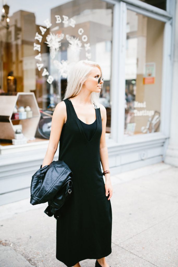 Midi Lengths and Loafers black dress v neck azalea sf boutique forever 21 pointed loafers // Charleston Fashion Blogger Dannon Like The Yogurt 