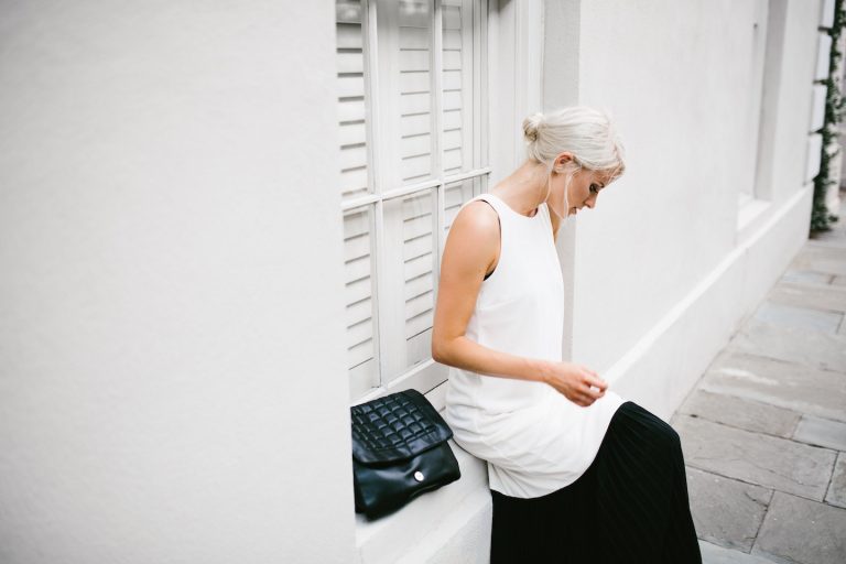 ASOS Clean Crepe Maxi Dress with Sheer Pleated Hem Street Style 2016 Summer Messy Bun // Charleston Fashion Blogger Dannon Like The Yogurt