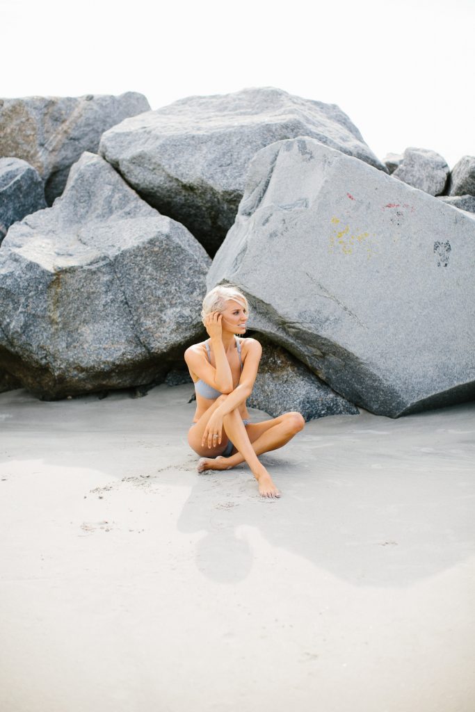 Billabong it’s all about the details swimsuit bikini grey folly beach washout charleston sc 2016 Summer Messy Bun // Charleston Fashion Blogger Dannon Like The Yogurt 