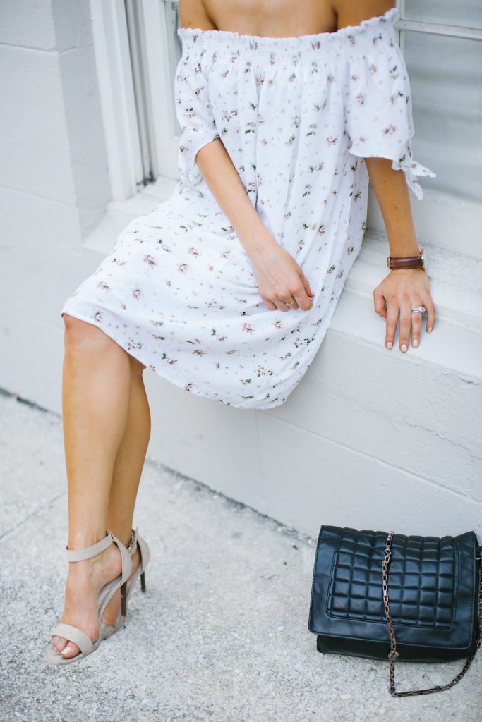 Floral Dress Azalea SF boutique ankle strap eels downtown Summer Street Style 2016 // Charleston Fashion Blogger Dannon Like The Yogurt 