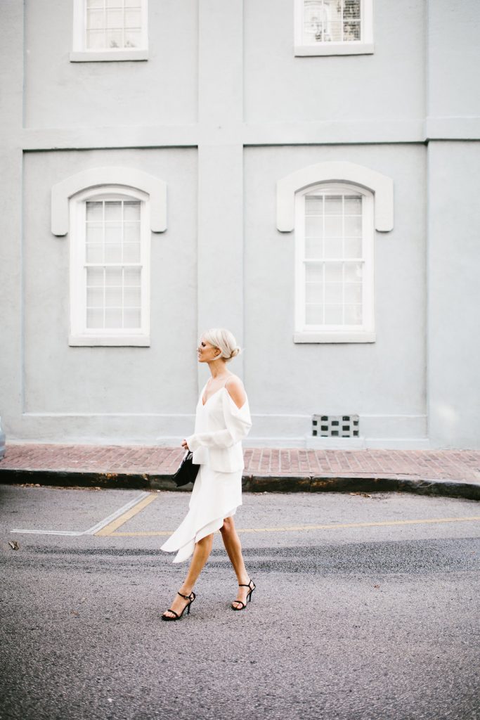 Cold Shoulder Cmeo Collective white top paradise awaits skirt blogger street style Summer 2016 // Charleston Fashion Blogger Dannon Like The Yogurt 
