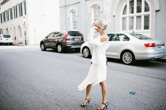 Cold Shoulder Cmeo Collective white top paradise awaits skirt blogger street style Summer 2016 // Charleston Fashion Blogger Dannon Like The Yogurt