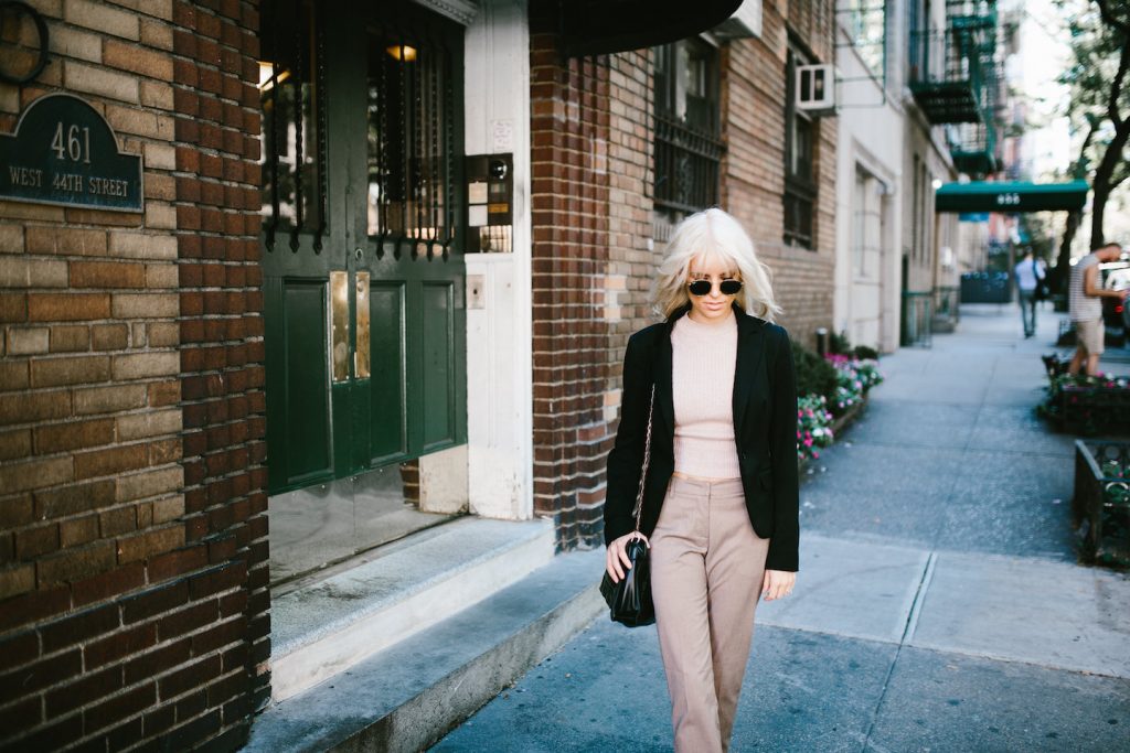 NYC Strolls ribbed sleeveless turtleneck plaid trousers loafers 90’s street style fall autumn trends 2016 // Charleston Fashion Blogger Dannon Like The Yogurt 