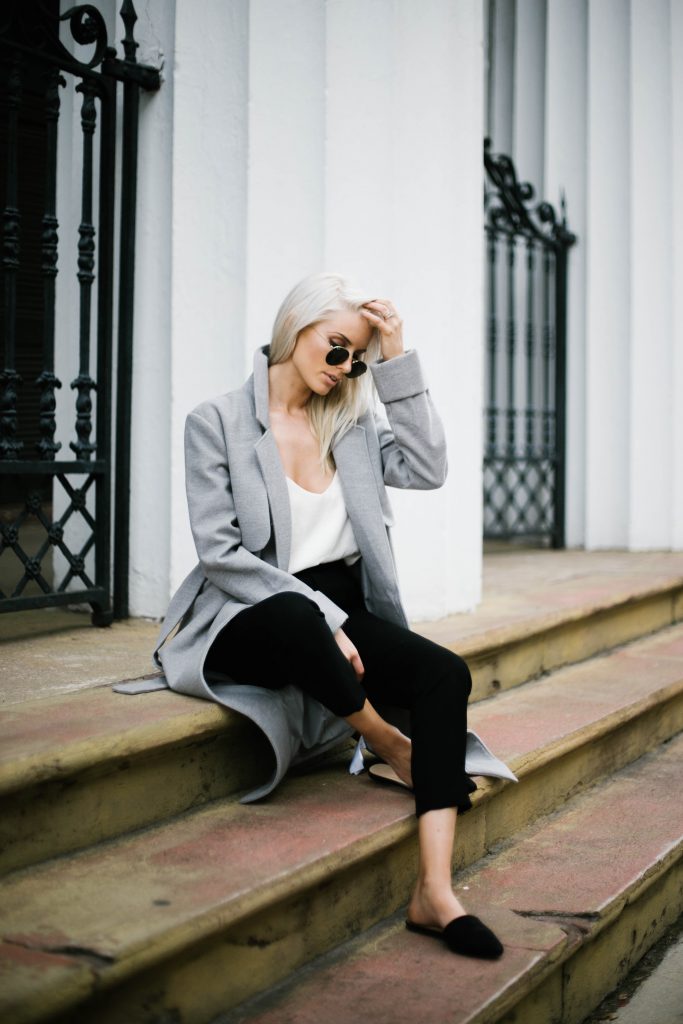 robe coats and slip ons oversized wool long lulus fifth the label asos sandals slippers white cami forever 21 trousers Street Style Blogger   // Charleston Fashion Blogger Dannon Like The Yogurt  