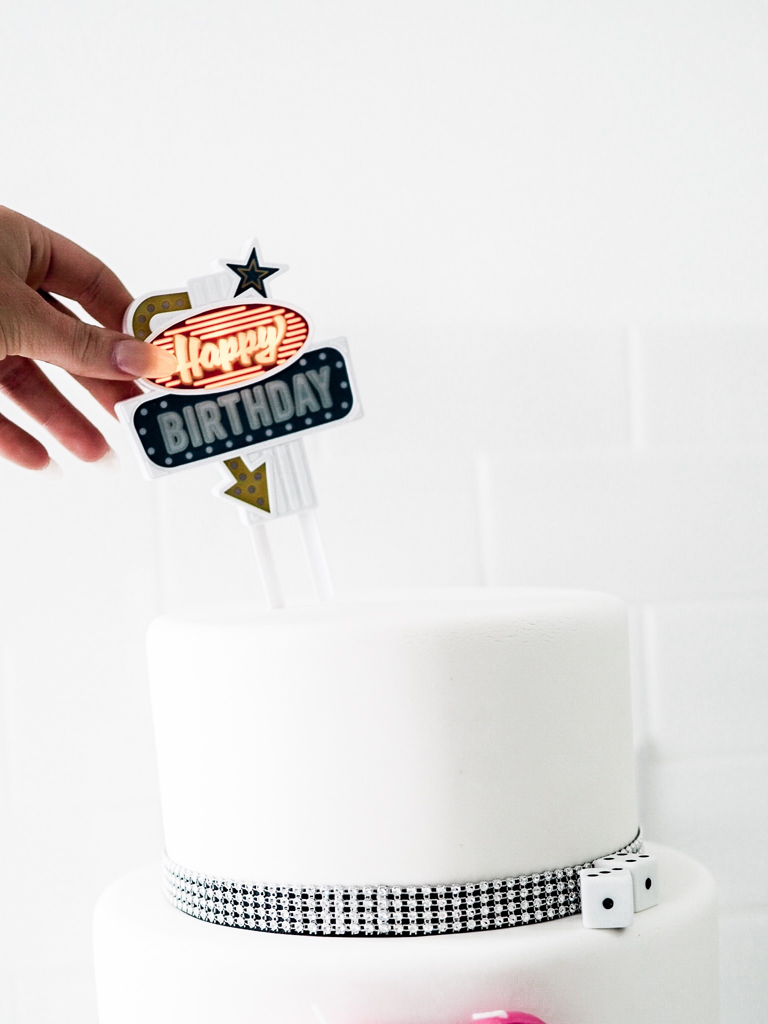 DIY 3 tier fondant vegas casino theme party girl birthday cake bachelorette // Charleston Fashion blogger Dannon K. Collard Like The Yogurt 30th